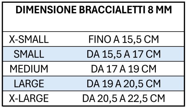 TAGLIE BRACCIALETTI