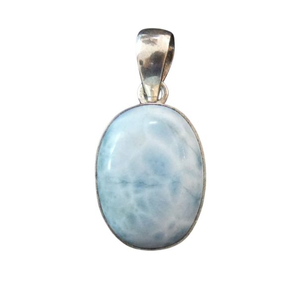 Pendente in larimar a forma ovale