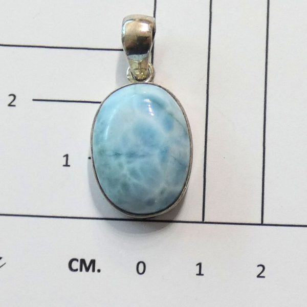 Pendente in larimar a forma ovale