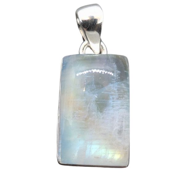 Pendente in Rainbow Moonstone rettangolare