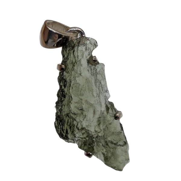 Pendente in moldavite a forma irregolare